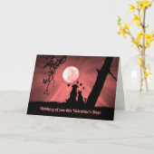 とってもかわいい犬と猫のハッピー バレンタイン カード (黄色い花)