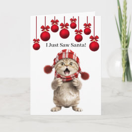 とってもかわいい猫のクリスマスカード カード