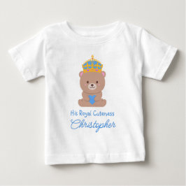 とってもかわいい王子様 | ユーモアたっぷりでかわいいパーソナライズドロイヤル ベビーTシャツ