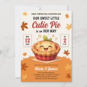 とってもかわいい秋のベイビーシャワーパーティー 招待状 (正面)