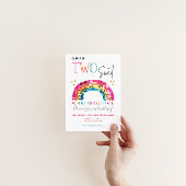 とってもかわいい虹色の2歳の誕生日 招待状