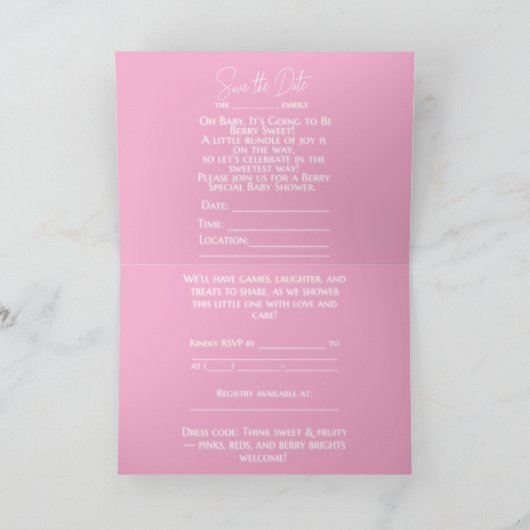 とってもかわいい赤ちゃんがもうすぐ生まれます！ 招待状 (内部)