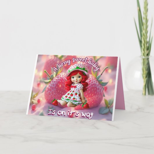 とってもかわいい赤ちゃんがもうすぐ生まれます！ 招待状 (正面)