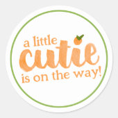 とってもかわいい赤ちゃんがやってくる！ベイビーシャワー ラウンドシール (正面)