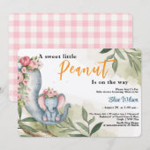 とってもかわいい赤ちゃん象が誕生します 招待状 (正面/裏面)