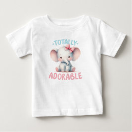 とってもかわいい赤ちゃん象Tシャツ ベビーTシャツ