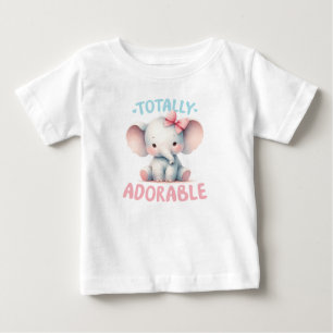 とってもかわいい赤ちゃん象Tシャツ ベビーTシャツ