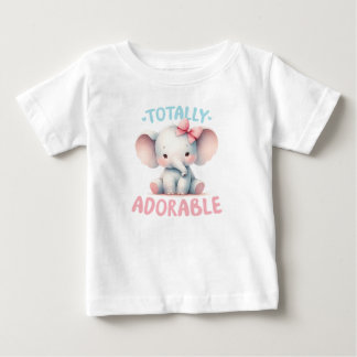とってもかわいい赤ちゃん象Tシャツ ベビーTシャツ