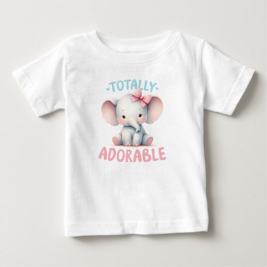 とってもかわいい赤ちゃん象Tシャツ ベビーTシャツ (正面)
