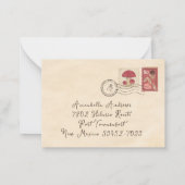 とってもかわいい！ ヴィンテージ風トゥースフェアリーの手紙 初めての歯が生えました ノートカード (裏面)