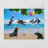 とってもくだらない海の生き物の誕生日ポストカード ポストカード (正面)