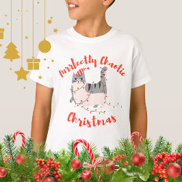 とってもカオスなクリスマス ねこちゃんの面白いホリデーグッズ Tシャツ