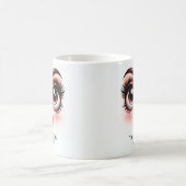 とってもキュートでかわいい!素敵な瞳の面白い顔 コーヒーマグカップ (中央)