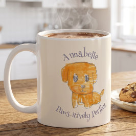 とってもキュートなゴールデンパピー・わんこアート コーヒーマグカップ