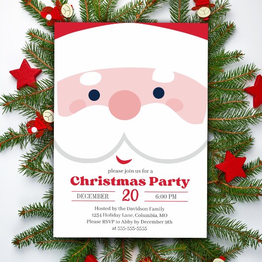 とってもキュートなサンタのクリスマスパーティ  ホリデー 招待状