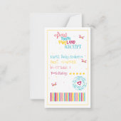 とってもキュートな歯の妖精の領収書と楽しいライム ノートカード (正面)