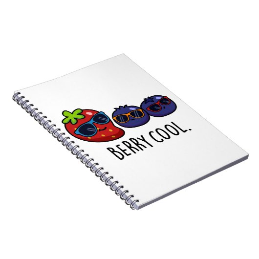 とってもクールな面白いイチゴとブルーベリーのダブル・ミーニング ノートブック (右側)