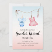 とってもシンプルでかわいい性別発表パーティーの招待状です 招待状 (正面)