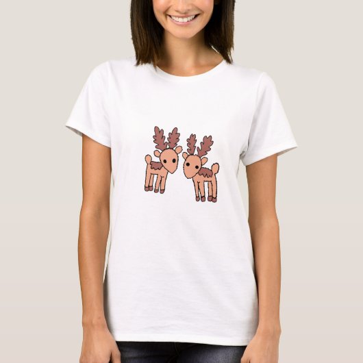 とってもシンプルな鹿のレディースTシャツ Tシャツ (正面)