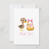 とってもシンプル | 5匹の子ガモの女の子のベビーシャワー サンキューカード (正面)