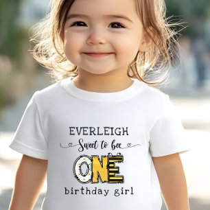 とってもスイートなお花の1歳の誕生日 トドラーTシャツ