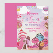 とってもスイートなキャンディ バースデー スイート ワン ツー スイート 招待状 (正面/裏面)