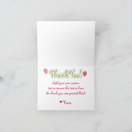 とってもスイートなストロベリーの感謝を伝えるカード サンキューカード (内部)