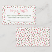 とってもスイートなストロベリー ベイビーシャワー おむつラッフル エンクロージャーカード (正面/裏面)