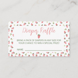 とってもスイートなストロベリー ベイビーシャワー おむつラッフル エンクロージャーカード