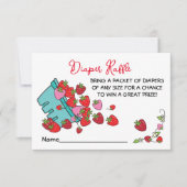 とってもスイートなストロベリー ベイビーシャワー おむつラッフル 招待状 (正面)