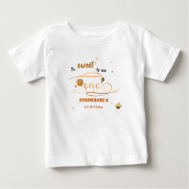 とってもスイートなハチのキュートなハチミツハチ 1歳の誕生日 ベビーTシャツ
