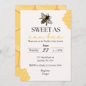 とってもスイートなハチのベイビーシャワー ハチをテーマにしたベイビーシャワーの招待状 招待状 (正面/裏面)