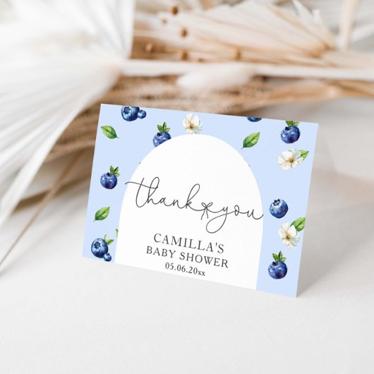 とってもスイートなブルーベリーのベイビーシャワー サンキューカード