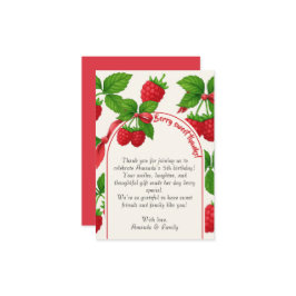 とってもスイートなラズベリーの子供の誕生日お礼カード サンキューカード