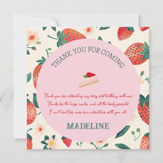 とってもスイートな誕生日のメッセージ サンキューカード (正面)