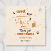 とってもスイート ツー キュート ハニー ハチ 2歳の誕生日 フェイバータグ (裏面)