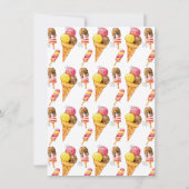 とってもスウィートなアイスクリームの1歳誕生日パーティー招待状 招待状 (裏面)