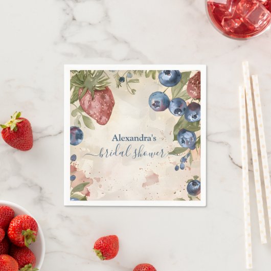 とってもスウィートなストロベリー ブライダルシャワー スタンダードカクテルナプキン (インサイチュ)