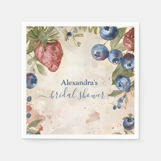 とってもスウィートなストロベリー ブライダルシャワー スタンダードカクテルナプキン (正面)