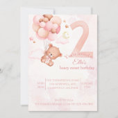 とってもスウィートなピンクのボヘミアンレインボー水彩画 招待状 (正面)