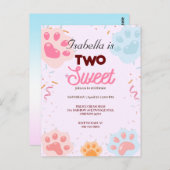 とってもスウィートなPAWねことプリンセスの2歳の誕生日ガール ポストカード (正面/裏面)