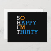 とってもハッピー私はティーアーティー 1990 30歳の誕生日ギフト ポストカード (正面/裏面)