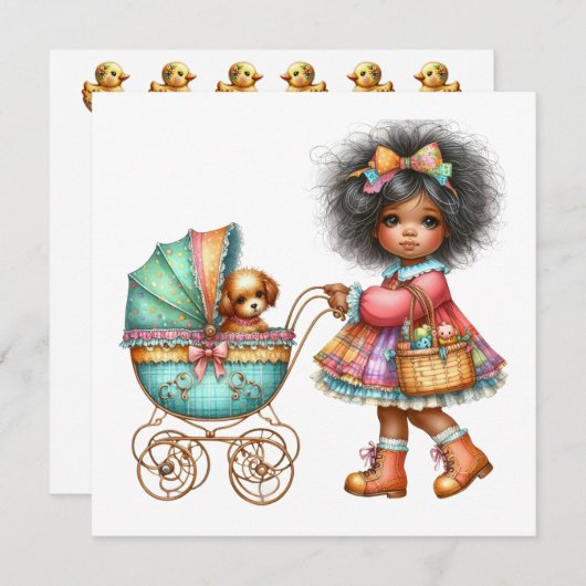 とってもプレシャスベイビーバギー テーマの招待状です 招待状 (正面/裏面)