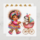 とってもプレシャスベイビーバギー テーマの招待状です 招待状 (正面/裏面)