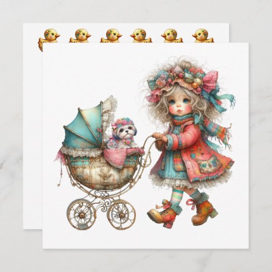 とってもプレシャスベイビーバギー テーマの招待状です 招待状 (正面/裏面)