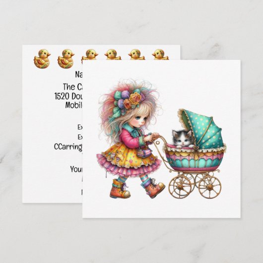 とってもプレシャスベイビーバギー テーマの招待状です 招待状 (正面/裏面)