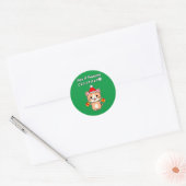 とってもポジティブなクリスマス - 赤茶トラ猫 ラウンドシール (封筒)