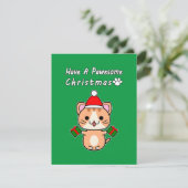 とってもポワフルなクリスマス - 茶トラ猫 シーズンカード (スタンド正面)