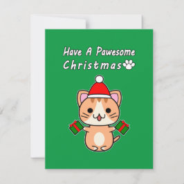 とってもポワフルなクリスマス - 茶トラ猫 シーズンカード