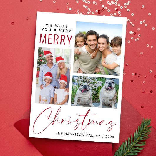 とってもメリーな3枚のクリスマスフォト シーズンカード